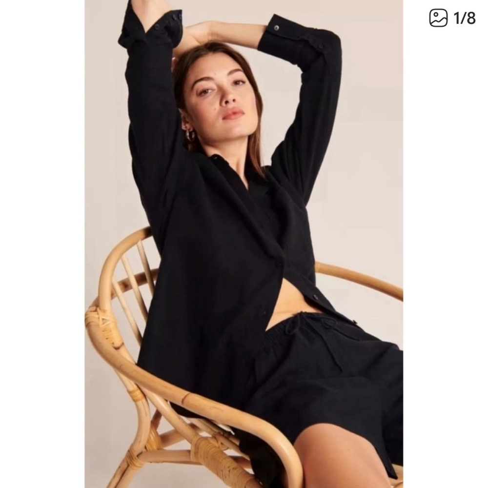 Abercrombie & Fitch Black Textured Shirt